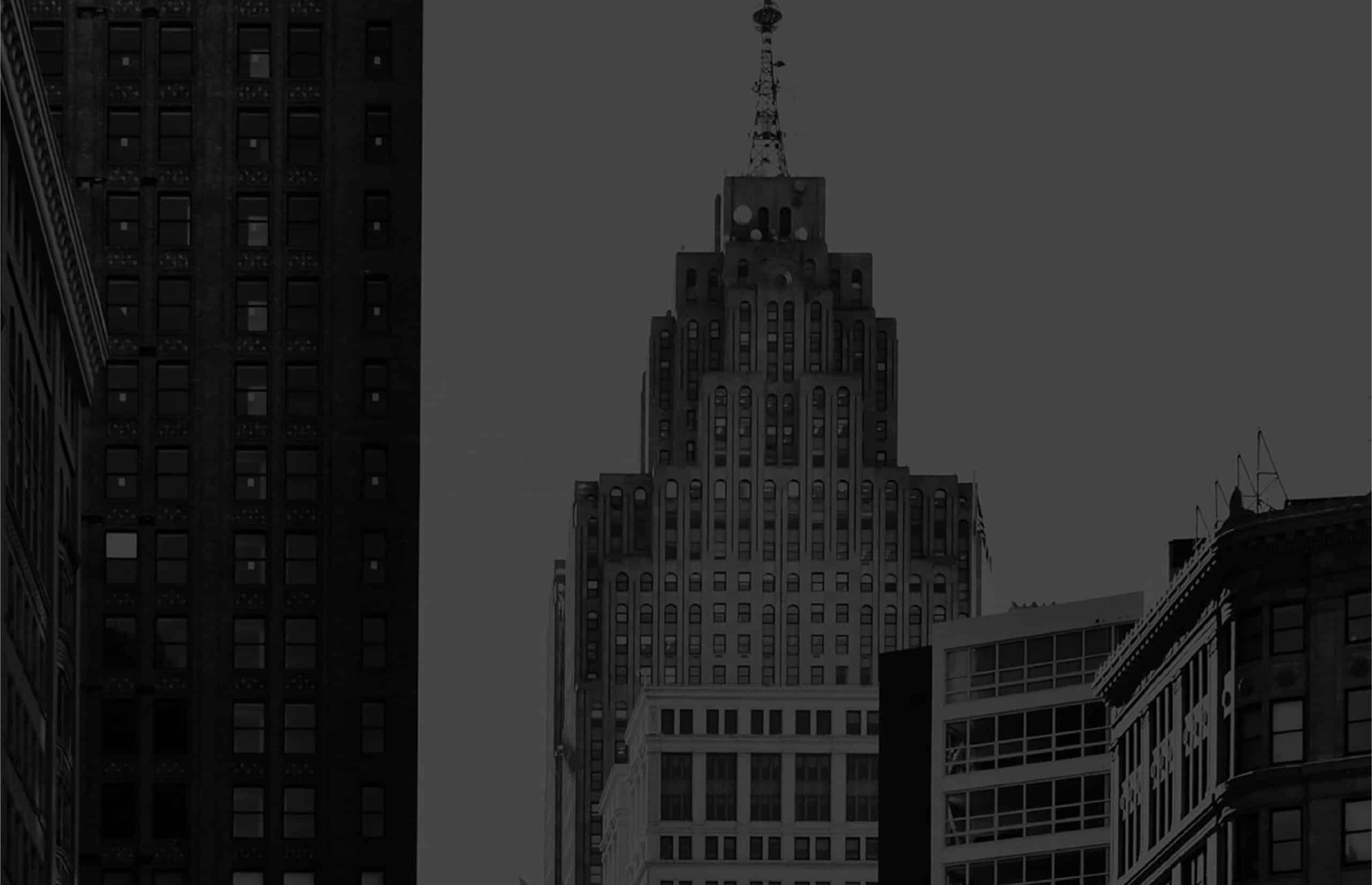 The Penobscot Building sits in the Detroit skyline.